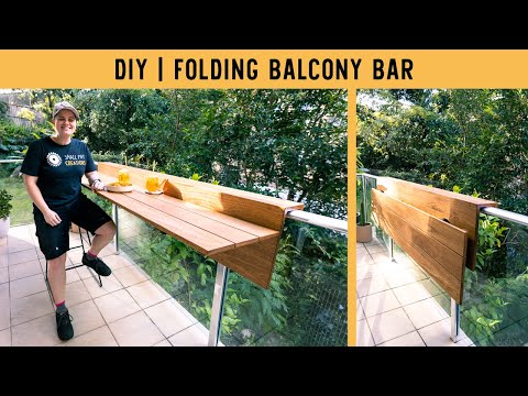 How To Build A Fold down Balcony Bar / Desk  (rental friendly)